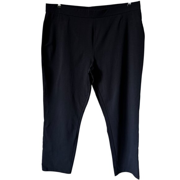Susan Graver Weekend Size XL Pull On Pant Black Cotton Blend Stretch Comfort - Picture 1 of 16